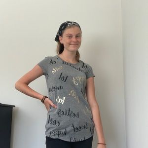 small gray black and gold justice short sleeve